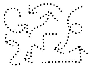 Curve dashed arrow line illustration set for design decoration