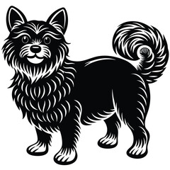 puppy dog on a white background silhouette vector illustration