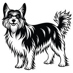 puppy dog on a white background silhouette vector illustration