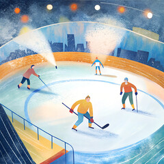 Hockey cute illustration
