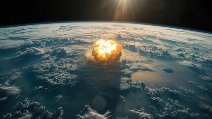 A nuclear explosion seen from space, Nuclear blast from orbit, global impact