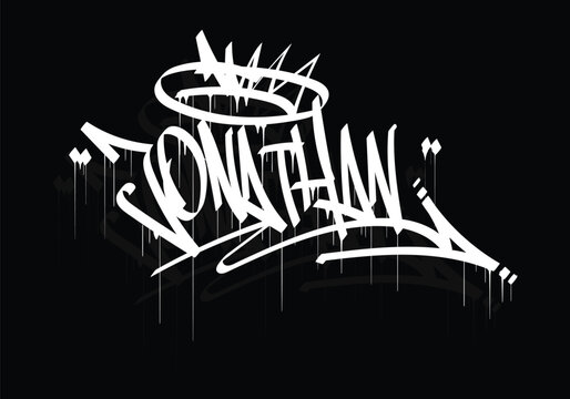 JONATHAN word graffiti tag style