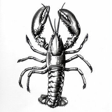 recommend clip art: a drawing of a lobster with a claw