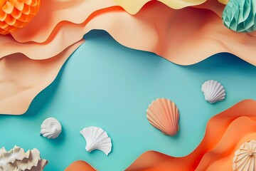 Fototapeta premium Abstract Summer Seashell Background