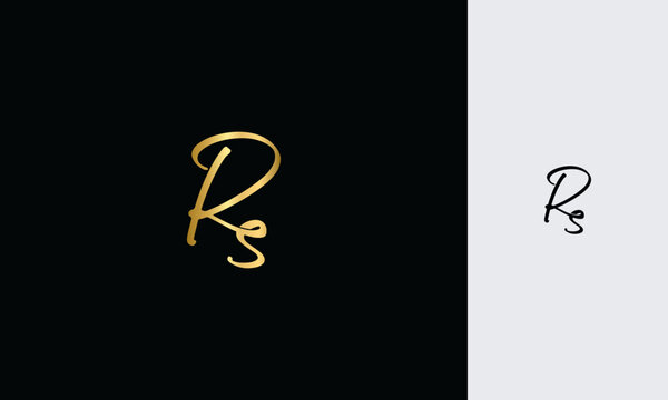 RS Initial letter luxury golden color,overlapping Shape Signature Monogram elegant monogram logo