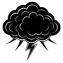 black and white cloud vector illustration