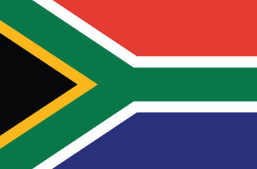 National flag of South African Republic. South African flag. Vector Illustration. 