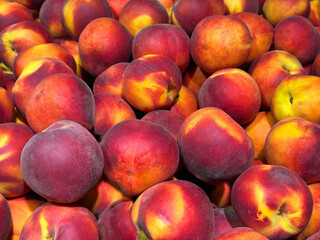 Peaches ripe tasty juicy fruits 