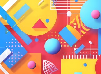 Abstract Geometric Background With Bright Colors