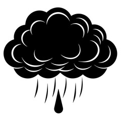 black and white shape with clouds