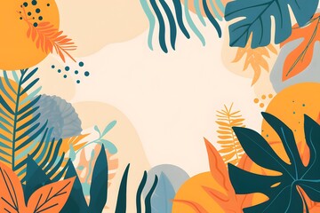 Naklejka premium Tropical Leaf Abstract Background Illustration