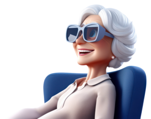 PNG Cartoon glasses adult woman.