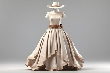 Obraz premium Dress on a mannequin on a white background 