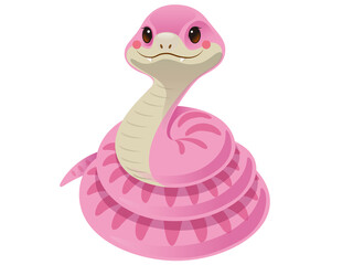 Fototapeta premium 蛇・干支イラスト２・ピンク