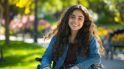 Cheerful Teenage Italian Girl With Long Curly Hair in Casual Outdoor Setting, Ideal for Print and Digital Media