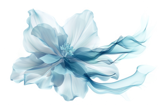 Abstract shape of water splash, resembling a flower, isolated on white