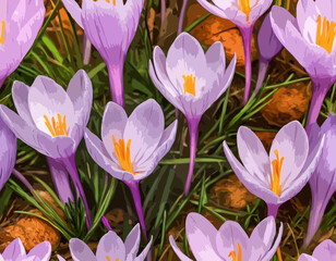 Colchicum autumnale, commonly known as autumn crocus, meadow saffron, or naked ladies
