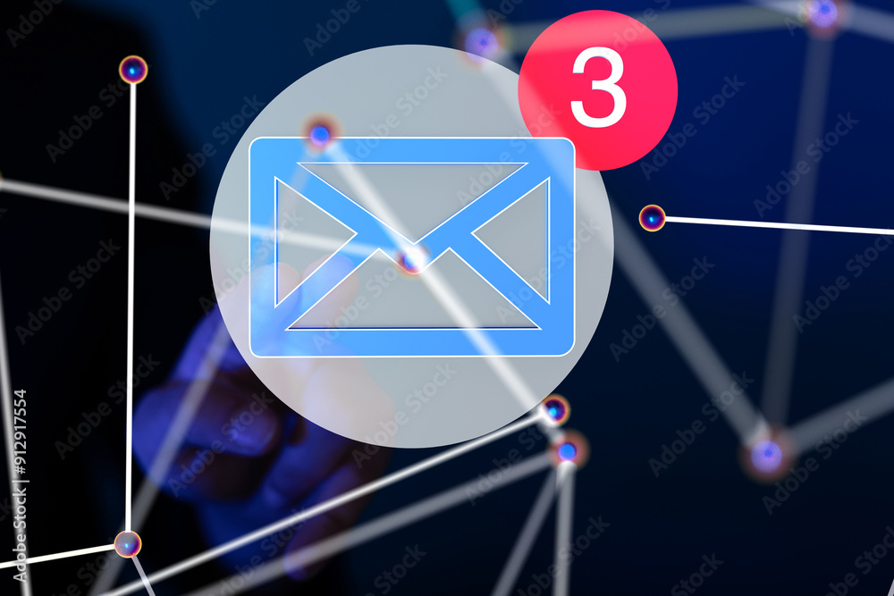 Poster mail communication support contact concept service