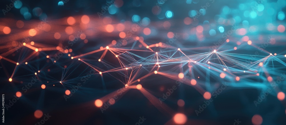 Poster endless cyber network connection structure advanced technology and big data integration futuristic s