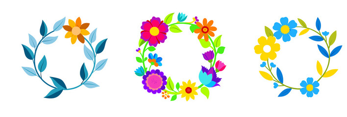 Fototapeta premium Botanical Bouquets in Line Art Style on Transparent Background.