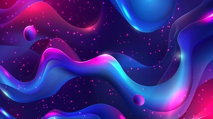 Fluid abstract waves with purple and blue gradients.