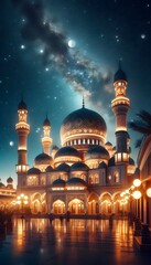 mosque at night