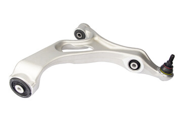 new suspension arm of a vehicle on a white background. New suspension lower control arm of a vehicle, isolated on white background
