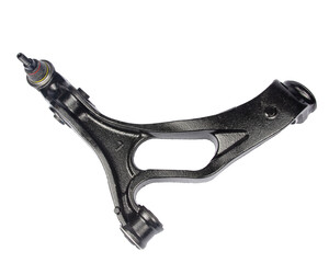 new suspension arm of a vehicle on a white background. New suspension lower control arm of a vehicle, isolated on white background