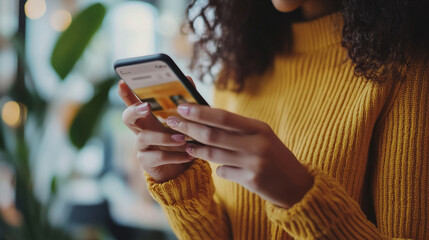 Customers using a mobile app for online shopping.