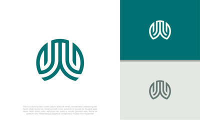 Initials W logo design. Initial Letter Logo. Innovative high tech logo template.