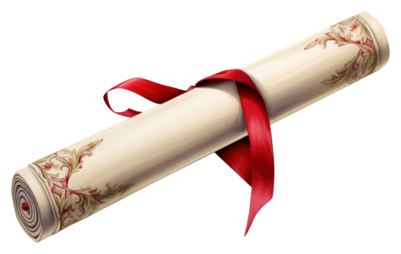 PNG Graduation diploma scroll paper publication document. - Powered by Adobe