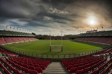 Naklejka premium Panoramic view sunset of SCG Stadium before match