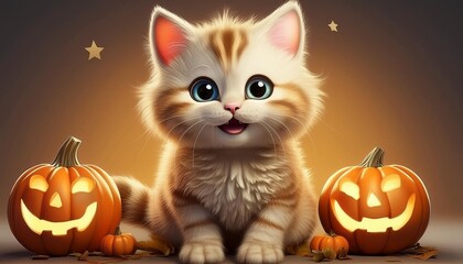 猫とジャックオランタン