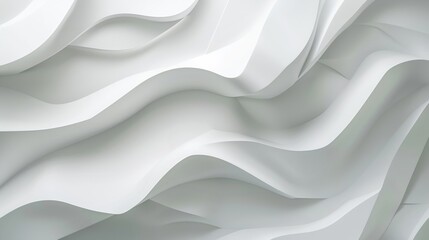 Obraz premium Layered white abstract waves showing depth and fluid motion