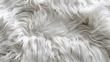 Fototapeta premium Close-up of intricate white fluffy fur for backgrounds.