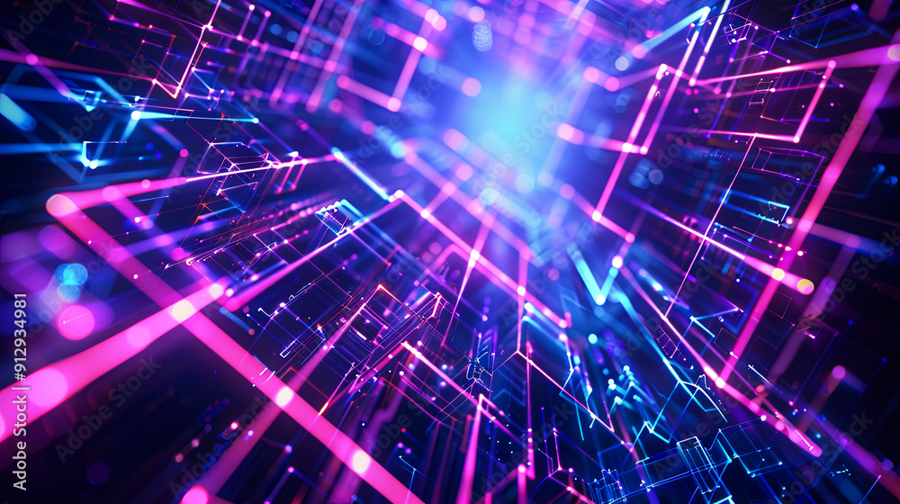 Poster abstract background digital cyberspace virtual reality technology network data connection concepts w