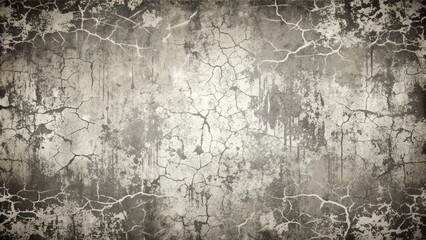 Fototapeta premium Grunge background black and white. Texture of cracks, scratches, scuffs, dust, dirt. Dark monochrome surface. Old vintage vector pattern 