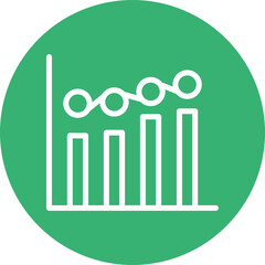 Bar Graph Vector Line White Circles Multicolors