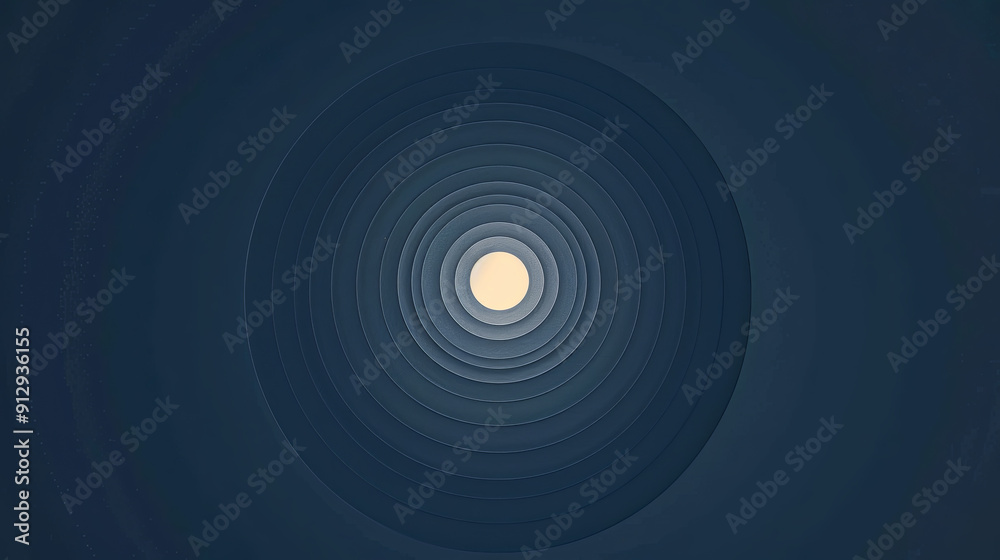 Poster concentric circles blue background architecture design round shape pattern geometric modern minimal 