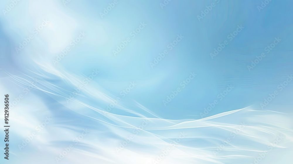 Wall mural abstract background blue white wave pattern design modern soft elegant flow curve light bright