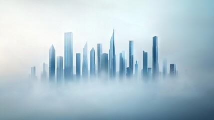 Fototapeta premium Generate a chrome effect illustration of a futuristic cityscape with reflective skyscrapers