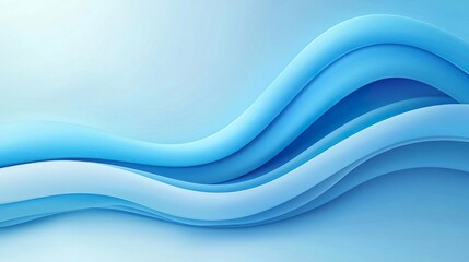 Abstract blue wavy background with soft light.