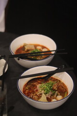spicy of noodle in the table