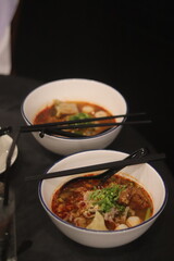 spicy of noodle in the table