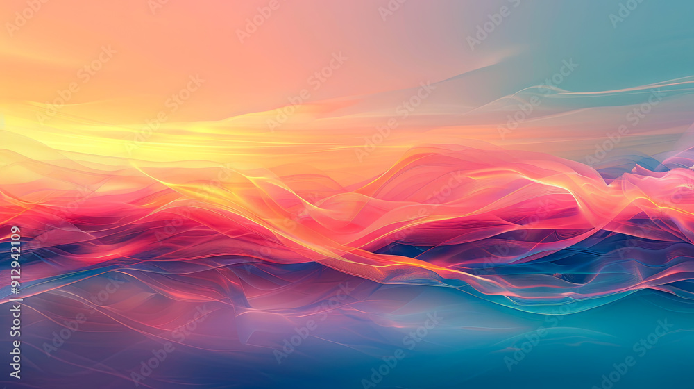 Wall mural abstract background colorful waves flow dynamic gradient texture design wallpaper illustration moder