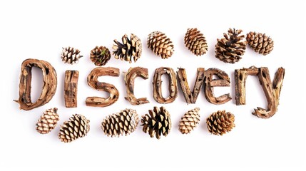 Innovation and breakthrough symbol created in Cedar Pinecone Letters.