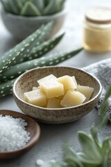 Fototapeta premium Luxurious Organic Skincare Products Infused with Shea Butter