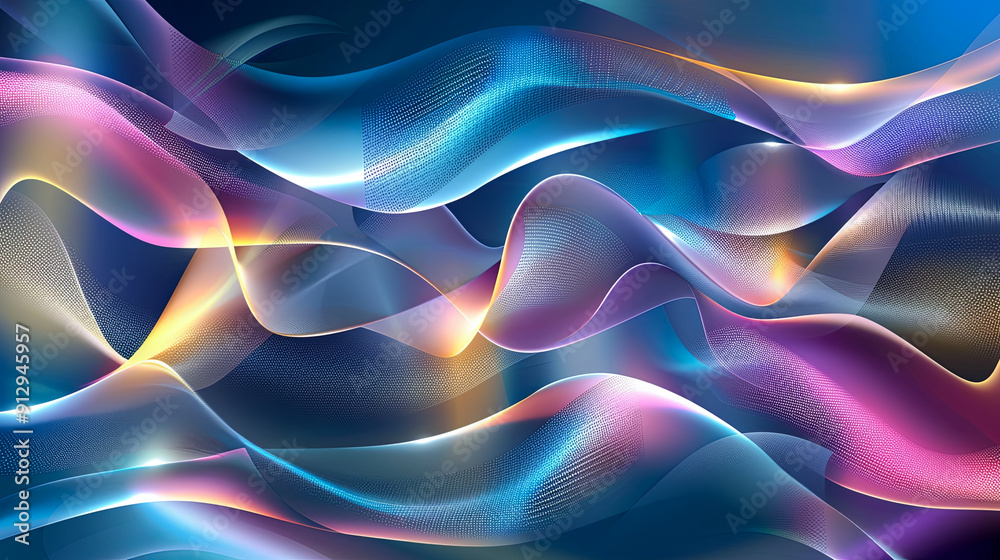 Poster abstract background with smooth lines flowing design colorful wave background design template vector