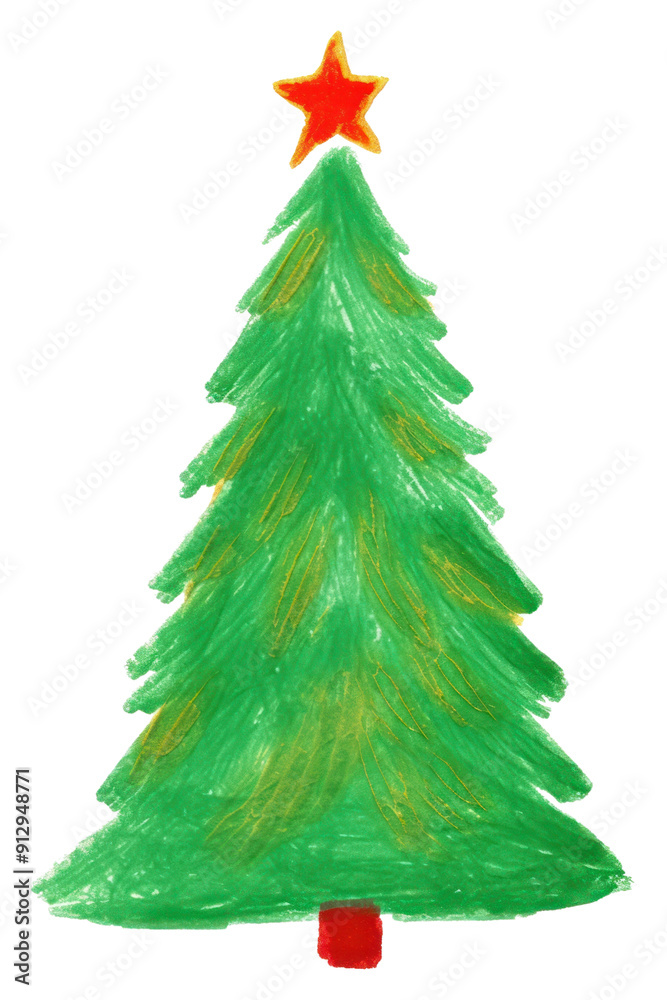 Sticker PNG Christmas tree plant white background illuminated.