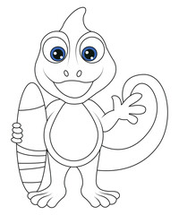 chameleon coloring page for kids and adults